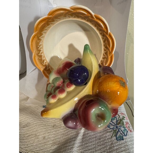 Vintage Ceramic Lidded Fruit Bowl Centerpiece By Van Nuys Calif USA MCM - Picture 5 of 8